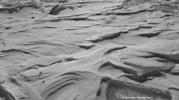 Black and white snow swirls